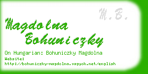 magdolna bohuniczky business card